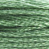 Close up of DMC stranded cotton shade 320 Fern Green