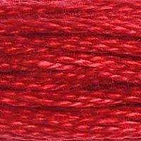 Close up of DMC stranded cotton shade 321 Red