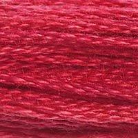 Close up of DMC stranded cotton shade 326 Ruby Red