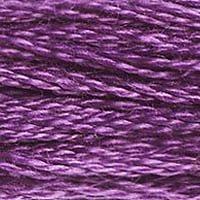 Close up of DMC stranded cotton shade 327 Dark Violet