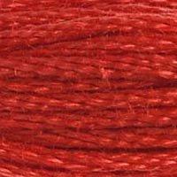 Close up of DMC stranded cotton shade 347 Egyptian Red