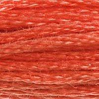 Close up of DMC stranded cotton shade 351 Coral