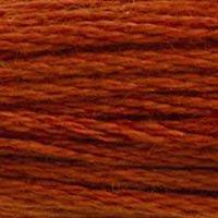Close up of DMC stranded cotton shade 355 Brown Red