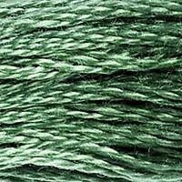 Close up of DMC stranded cotton shade 367 Bay Leaf Green