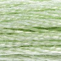 Close up of DMC stranded cotton shade 369 Bamboo Leaf Green