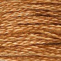 Close up of DMC stranded cotton shade 436 Teddy Brown