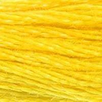 Close up of DMC stranded cotton shade 444 Bright Yellow
