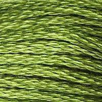 Close up of DMC stranded cotton shade 470 Olive Green