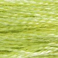 Close up of DMC stranded cotton shade 472 Bud Green