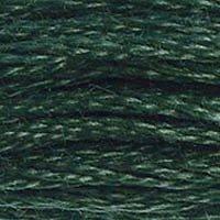 Close up of DMC stranded cotton shade 500 Ivy Green