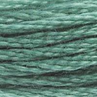 Close up of DMC stranded cotton shade 503 Thyme Green