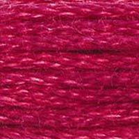 Close up of DMC stranded cotton shade 600 Crimson Pink