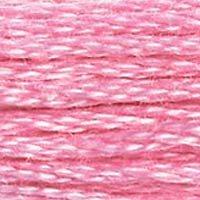 Close up of DMC stranded cotton shade 604 Hyacinth Pink