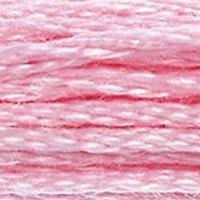 Close up of DMC stranded cotton shade 605 Rosebud Pink