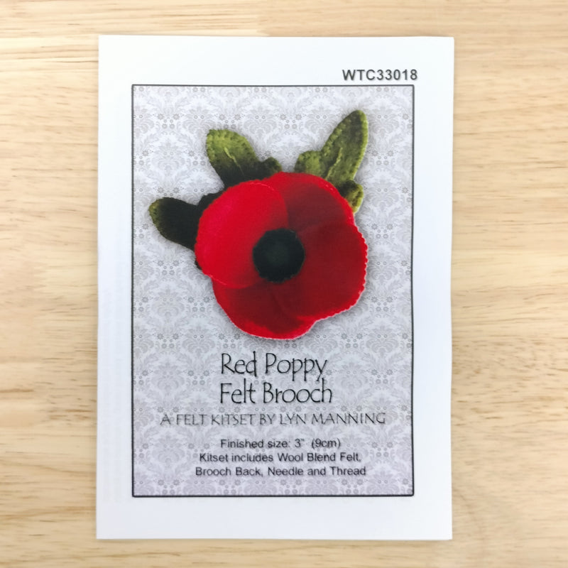 Lyn Manning - Red Poppy Felt Brooch Kit